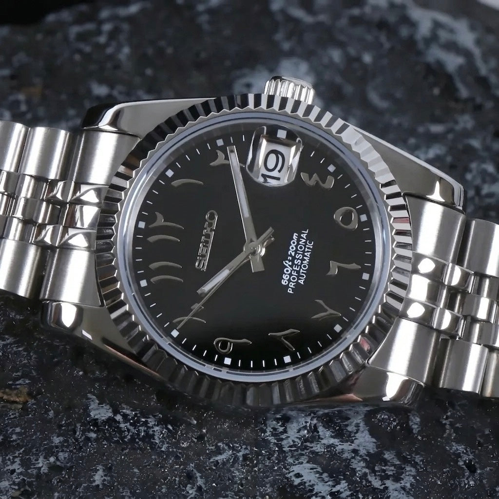DatejustMod Black Arabic