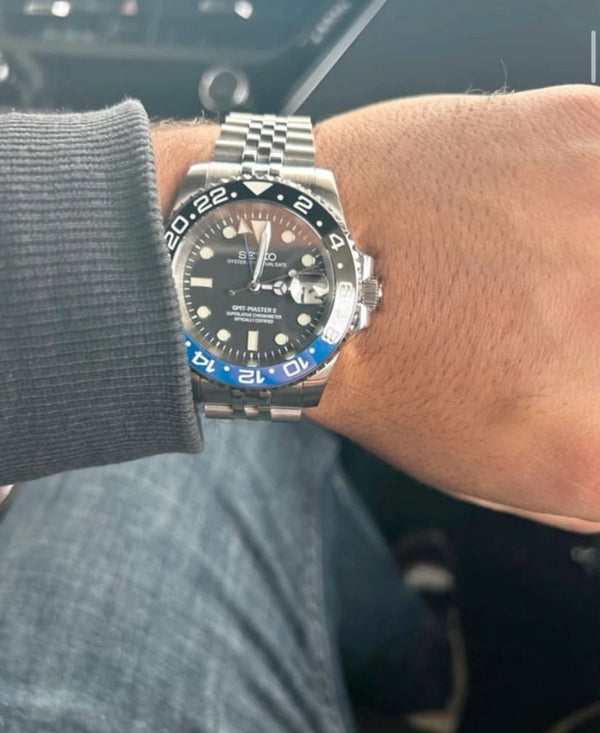 Customer wearing a GMT watch mod